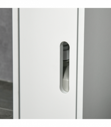 kleankin Freestanding Bathroom Cabinet w/ Open Shelves 3 Cupboards, White