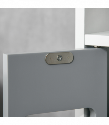 kleankin Freestanding Tall Bathroom Cabinet W/ Open Shelves 3 Cupboards, Grey