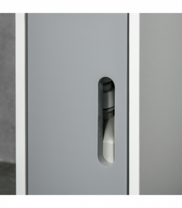 kleankin Freestanding Tall Bathroom Cabinet W/ Open Shelves 3 Cupboards, Grey