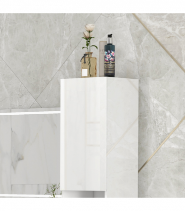 kleankin High Gloss Bathroom Floor Cabinet Storage Cupboard with Doors