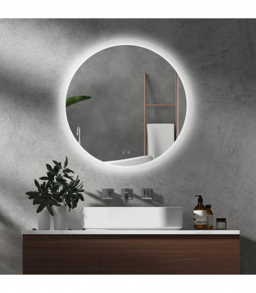 kleankin Illuminated Bathroom Mirror with LED Lights, 3 Colours, Defogging Film