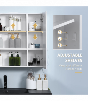 kleankin LED Illuminated Mirror Cabinet  Lights, Touch Switch, for Bathroom