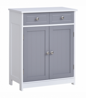 kleankin MDF 2-Drawer Bathroom Cabinet Bathroom Freestanding Cabinet Grey