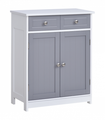 kleankin MDF 2-Drawer Bathroom Cabinet Bathroom Freestanding Cabinet Grey