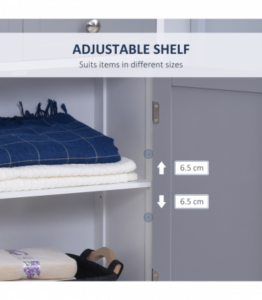 kleankin MDF 2-Drawer Bathroom Cabinet Bathroom Freestanding Cabinet Grey