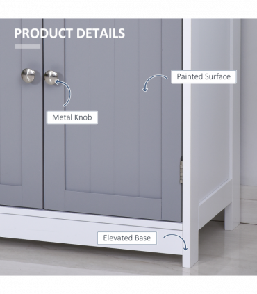 kleankin MDF 2-Drawer Bathroom Cabinet Bathroom Freestanding Cabinet Grey