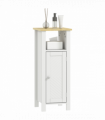 kleankin Narrow Bathroom Storage Cabinet with Open Shelf, White