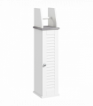 kleankin Slim Toilet Roll Storage Unit with Cupboard and Adjustable Shelf, White