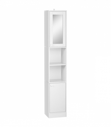 kleankin Tall Bathroom Storage Cabinet Narrow Freestanding Cabinet with Mirror
