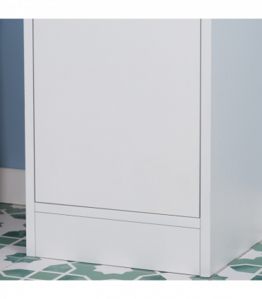kleankin Tall Bathroom Storage Cabinet Narrow Freestanding Cabinet with Mirror