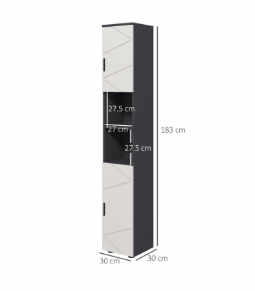 kleankin Tall Bathroom Storage Cabinet, Slim Bathroom Cabinet with Soft Close