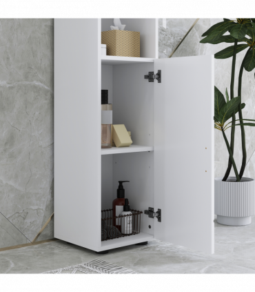 kleankin Tall Bathroom Storage Cabinet, Slim Bathroom Cabinet with Soft Close