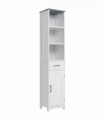 kleankin Tall Bathroom Storage Cabinet, Slim Freestanding Linen Tower, White