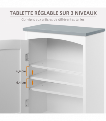 kleankin Wall Mounted Bathroom Cabinet with Adjustable Shelf, Light Grey