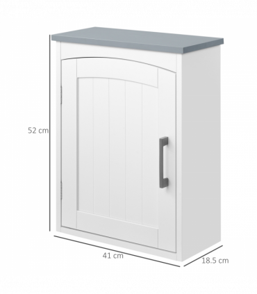 kleankin Wall Mounted Bathroom Cabinet with Adjustable Shelf, Light Grey