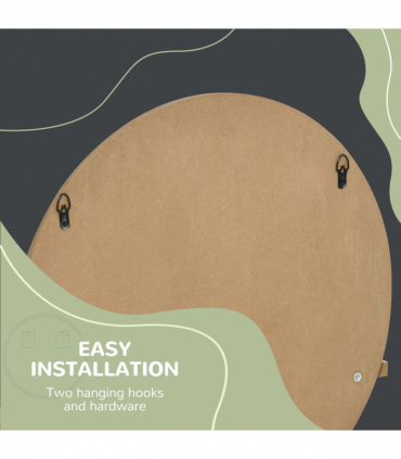 kleankin Wall Mounted Bathroom Mirror Framed Makeup Mirror for Home Decoration