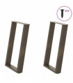 vidXL Dining Table Legs U-Shaped 2 pcs Natural Steel 60x(72-73) cm Steel