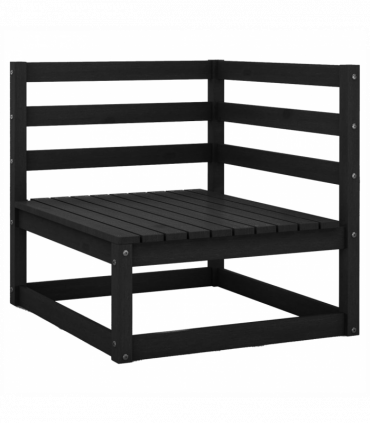 vidaXL 10 Piece Garden Lounge Set Black Solid Pinewood