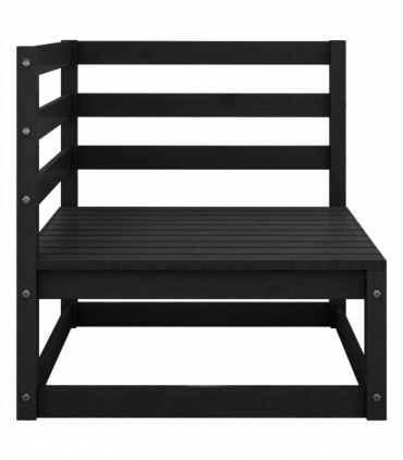 vidaXL 10 Piece Garden Lounge Set Black Solid Pinewood