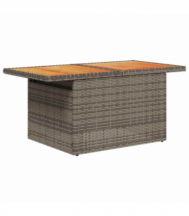 vidaXL 10 Piece Garden Sofa Set with Cushions Grey Poly Rattan Acacia