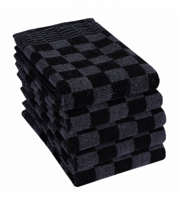 vidaXL 10 Piece Towel Set Black and Grey Cotton