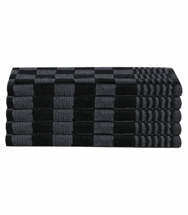 vidaXL 10 Piece Towel Set Black and Grey Cotton