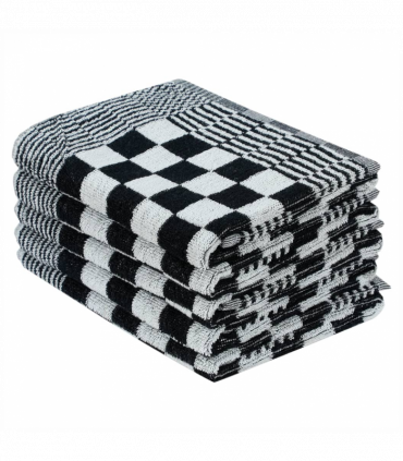 vidaXL 10 Piece Towel Set Black and White Cotton