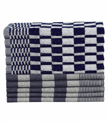 vidaXL 10 Piece Towel Set Blue and White Cotton