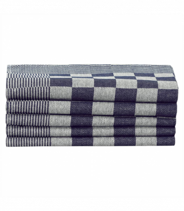 vidaXL 10 Piece Towel Set Blue and White Cotton