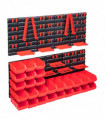 vidaXL 103 Piece Storage Bin Kit with Wall Panels Red and Black