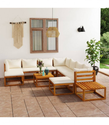vidaXL 12 Piece Garden Lounge Set with Cushions Solid Wood Acacia (UK/IE/FI/NO only)
