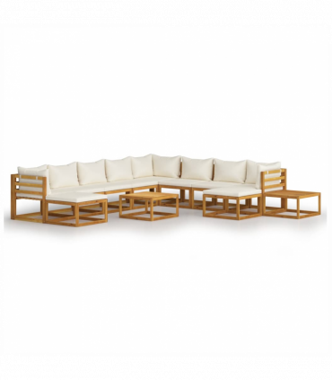 vidaXL 12 Piece Garden Lounge Set with Cushions Solid Wood Acacia (UK/IE/FI/NO only)