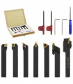 vidaXL 12 Pieces Indexable Turning Tool Set 8x8 mm 70 mm