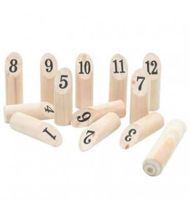 vidaXL 13 Piece Number Kubb Game Set with Carrying Bag Solid Pine Wood