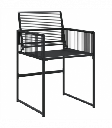 vidaXL 17 Piece Garden Dining Set Black Poly Rattan