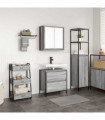 vidaXL 2 Piece Bathroom Furniture Set Grey Sonoma Engineered Wood