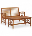 vidaXL 2 Piece Garden Lounge Set Solid Acacia Wood