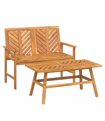 vidaXL 2 Piece Garden Lounge Set Solid Wood Acacia