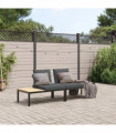 vidaXL 2 Piece Garden Sofa Set with Cushions Black Aluminium