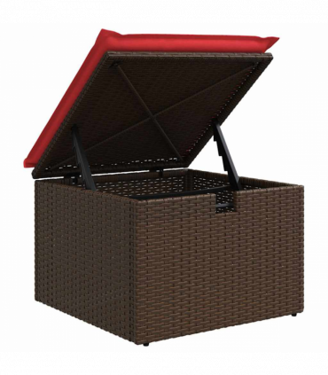 vidaXL 2 Piece Garden Sofa Set with Cushions Brown Poly Rattan Acacia