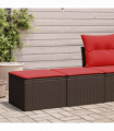 vidaXL 2 Piece Garden Sofa Set with Cushions Brown Poly Rattan Acacia