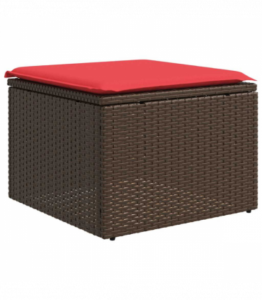 vidaXL 2 Piece Garden Sofa Set with Cushions Brown Poly Rattan Acacia