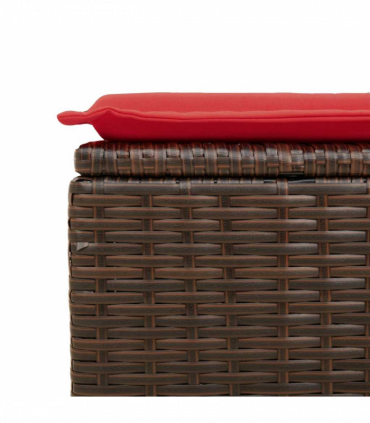 vidaXL 2 Piece Garden Sofa Set with Cushions Brown Poly Rattan Acacia