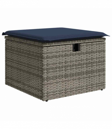 vidaXL 2 Piece Garden Sofa Set with Cushions Grey Poly Rattan Acacia