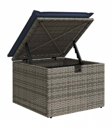 vidaXL 2 Piece Garden Sofa Set with Cushions Grey Poly Rattan Acacia