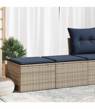 vidaXL 2 Piece Garden Sofa Set with Cushions Grey Poly Rattan Acacia