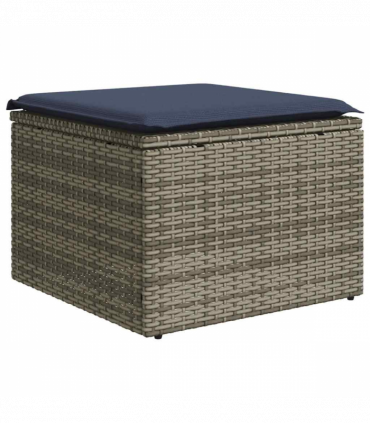 vidaXL 2 Piece Garden Sofa Set with Cushions Grey Poly Rattan Acacia