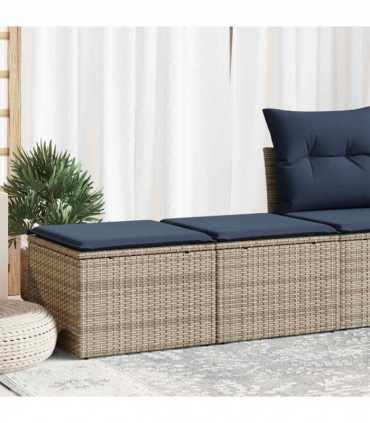 vidaXL 2 Piece Garden Sofa Set with Cushions Grey Poly Rattan Acacia