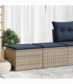 vidaXL 2 Piece Garden Sofa Set with Cushions Grey Poly Rattan Acacia