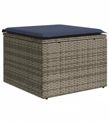 vidaXL 2 Piece Garden Sofa Set with Cushions Grey Poly Rattan Acacia